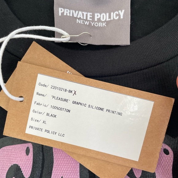 PRIVATE POLICY NEW YORK Pleasure Baby Tee Unisex NWT XL - Picture 3 of 9
